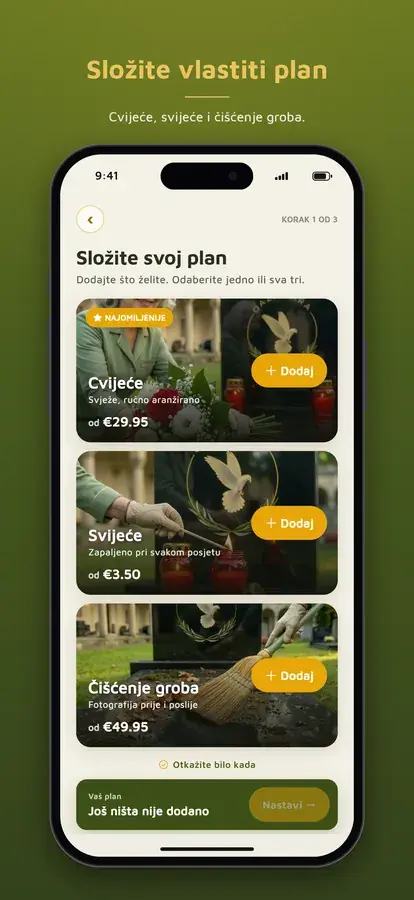 Aplikacija Oaza Mira: vlastiti plan njege