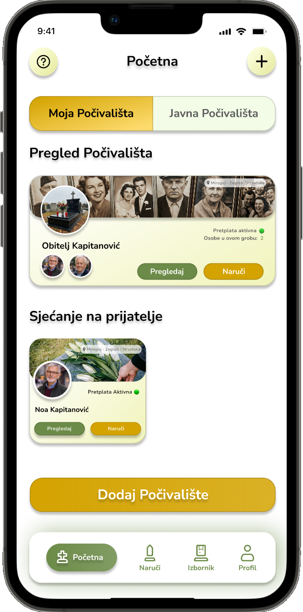 Oaza Mira App Interface